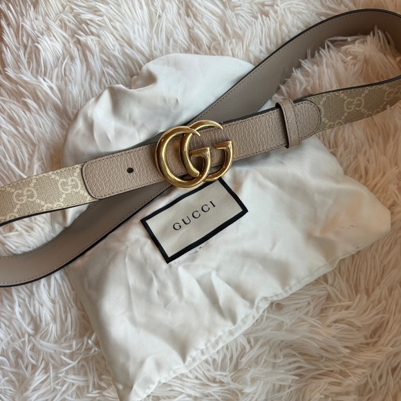 Gucci Light Tan Belt with Gold GG Buckle - Picture 4 of 4